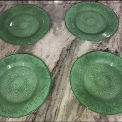 4 Pier 1  Melamine Capri Green Dinner Plates 9”