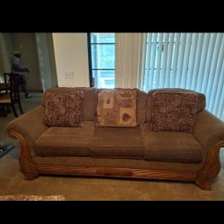 Sofa Bed ,love Seat And Table (Glass Is Protected)