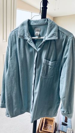 L.L. Bean 100% Cotton Fall Shirt / Jacket - Light Blue Corduroy