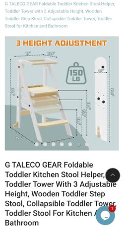 G TALECO GEAR Foldable Toddler Kitchen Stool Helper