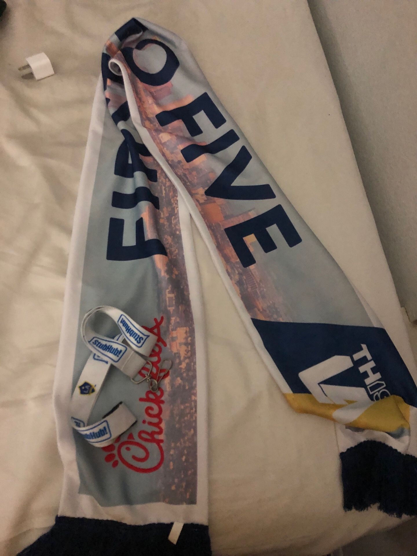 LA Galaxy scarf and lanyard