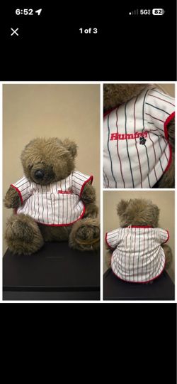 Humfrey Plush Teddy Bear in Baseball Jersey