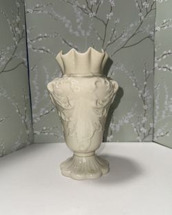 Vintage Belleek Rathmore Vase, Made in Ireland 3rd Green Backmark Collectible 
