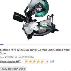 Metabo 12 In Miter Saw New In Box 