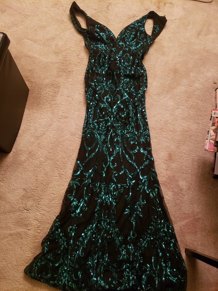 Green & Black Prom/Evening Gown