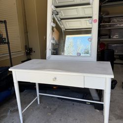 White Vanity & Mirror