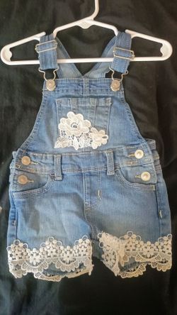 12M blue denim overalls shorts