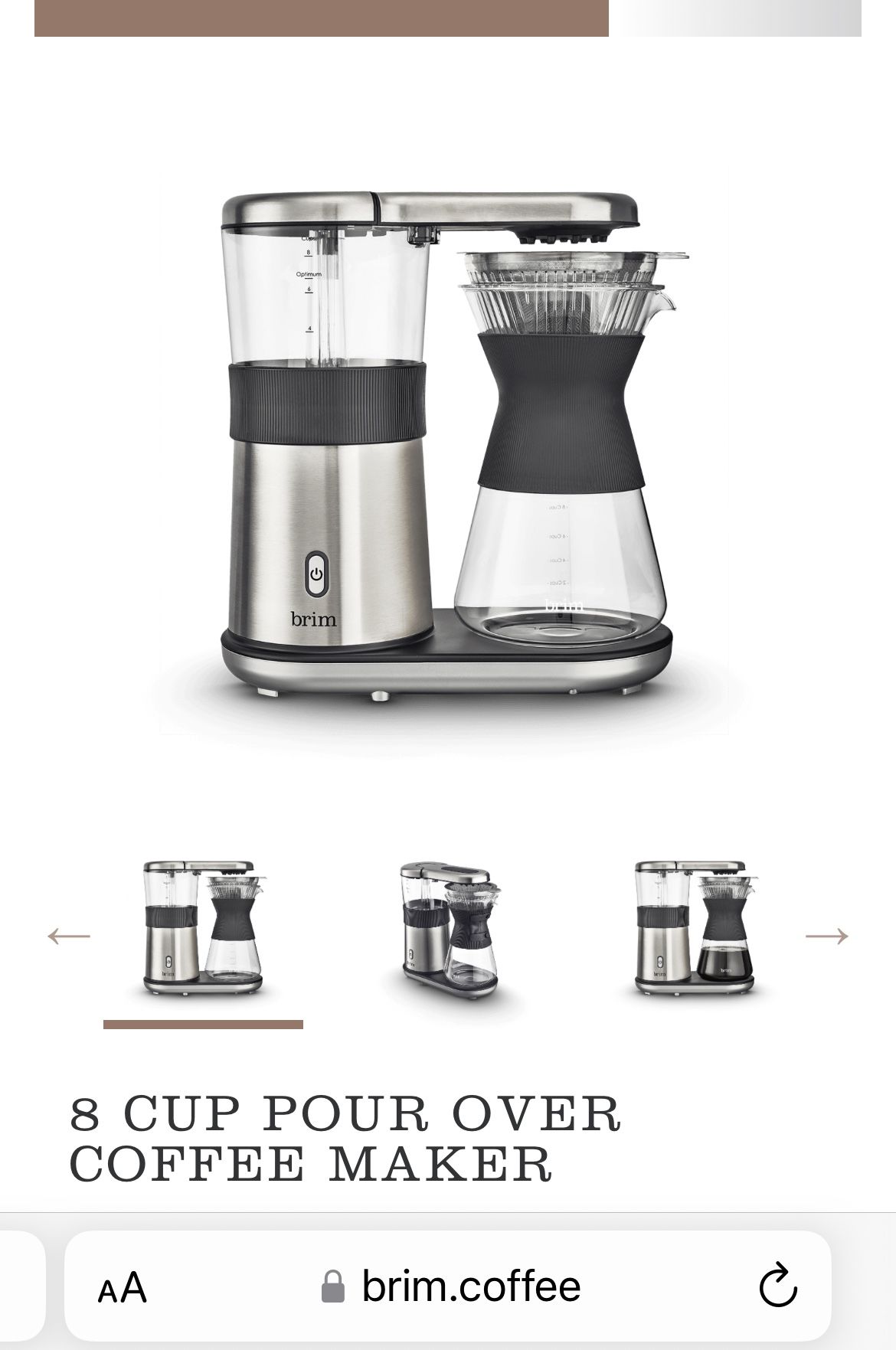 Brim 8 Cup Pour Over Coffee Machine