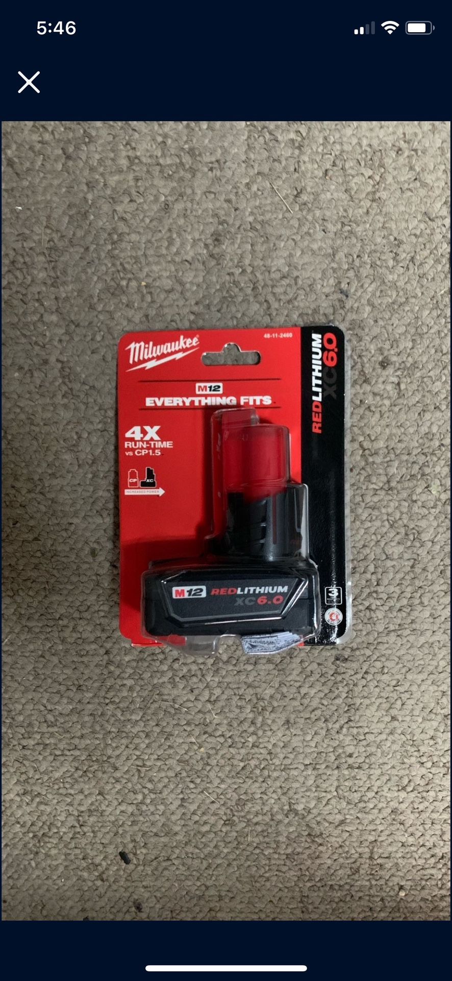 M12 Milwaukee Battery XC 6.0