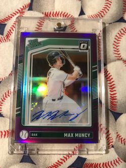 Max Muncy Purple Optic Numbered Auto