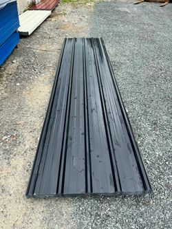 12FT x 3FT Black Metal Ribbed Roofing / Siding Panels, 26 Gauge