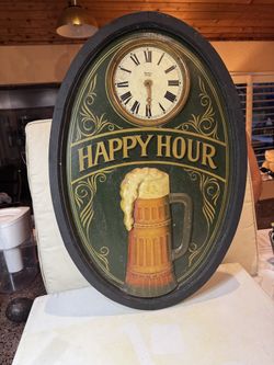 Vintage Decorative Wall Clock Happy Hour