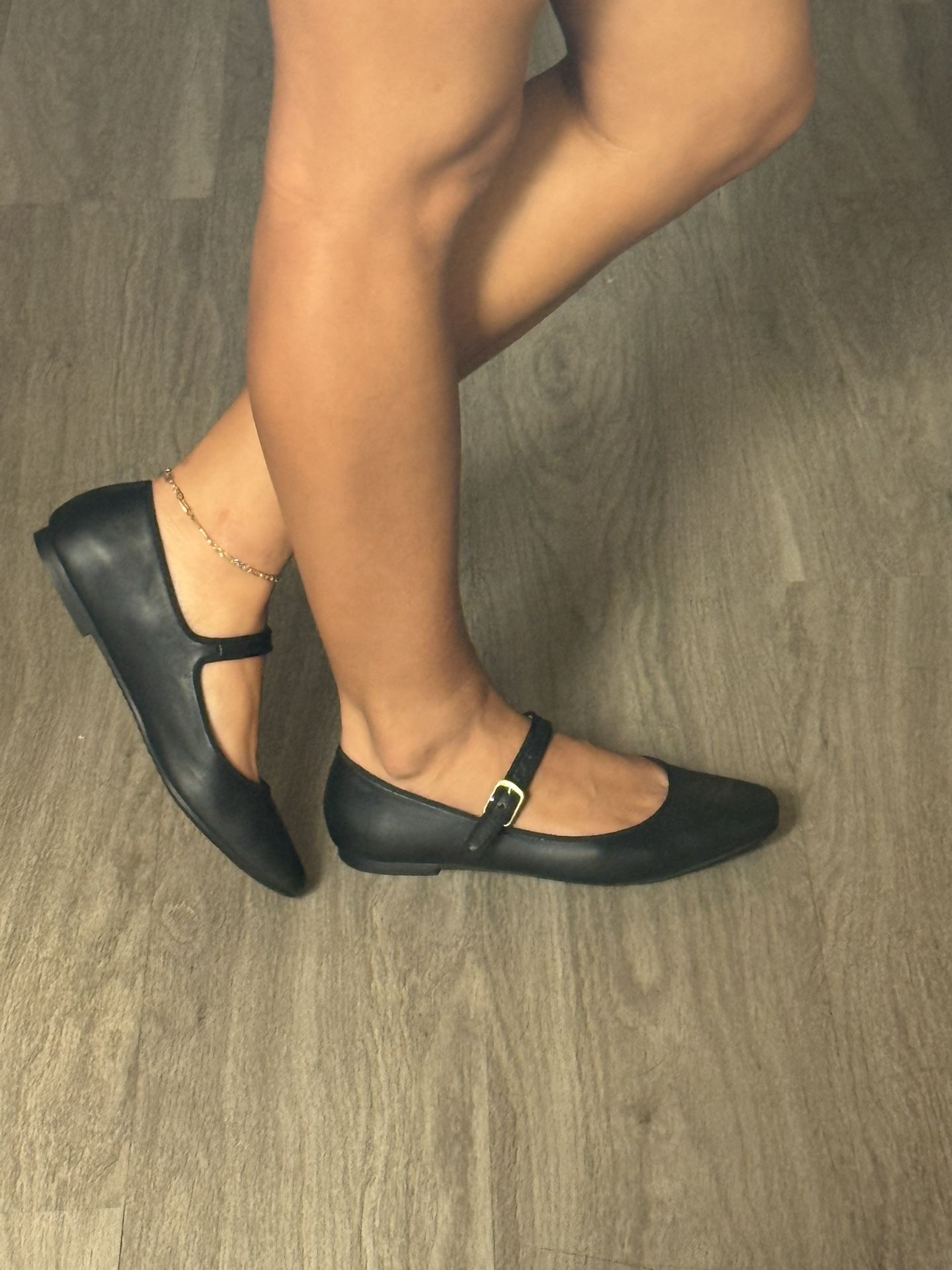 Black Mary Jane Flats