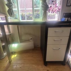 Desk and Cabinet