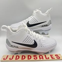 Nike Alpha Menace Strong Football Cleats White Silver II5139-100 Men’s Sizes
