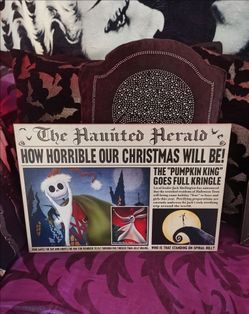 Nightmare Before Christmas Haunted Herald Newspaper Print