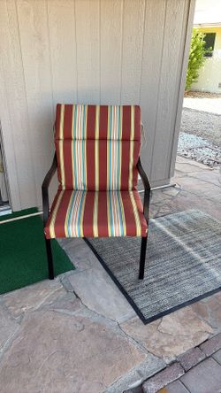 Metal Patio Chair w/ Cushion