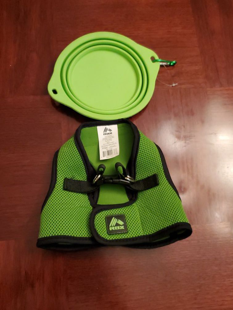 Harness For Small Dog & Portable Pet Bowl - Puppy Supplies