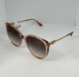Bvlgari BV8(contact info removed)/3B Women's Transparent Pink Cat-Eye Sunglasses Gradient Grey