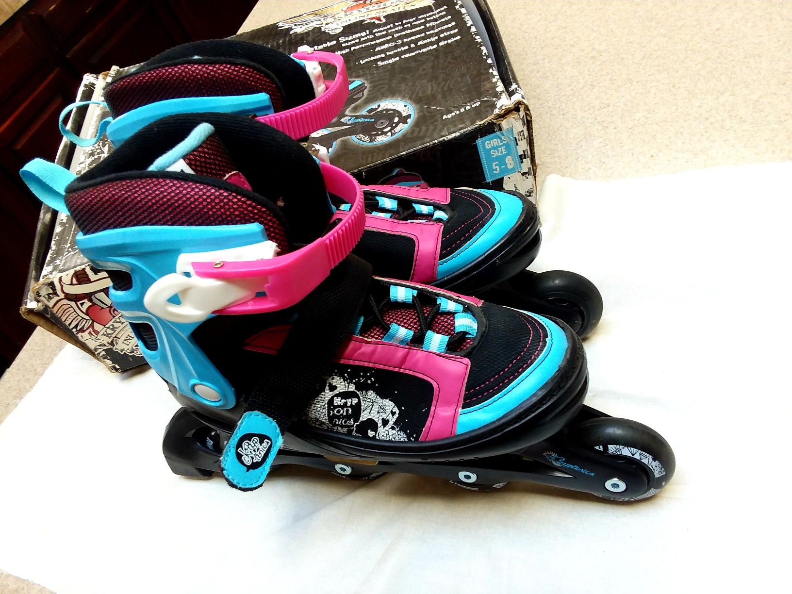 Kryptonics Girl's Sparkle Adjustable Inline Skates shoes