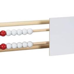 Large 32 Inches WoodAbacus 20 Beads White and red