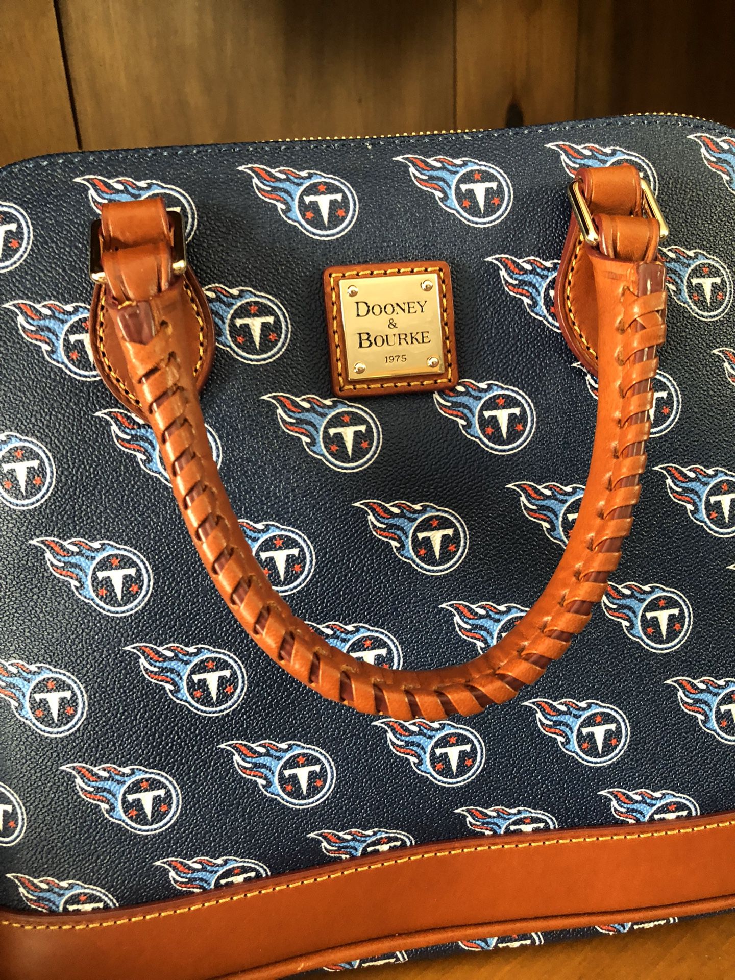 Official NFL Titans logo leather bag by Dooney and Bourke. NWT
