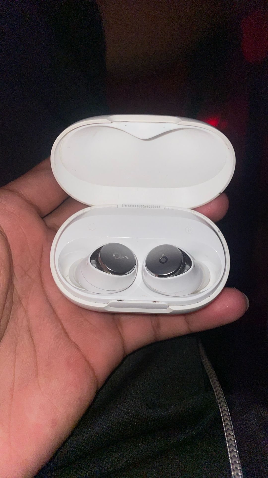 white spacecore earbuds never used