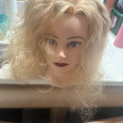 Blonde Human Hair Mannequin Head 