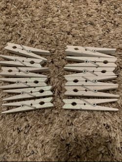 White Glitter Clothespins (Qty: 12)- $3