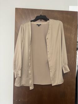 Beige blouse button up