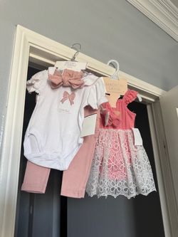 Baby Girl Outfit Sets with Headbands 0-3