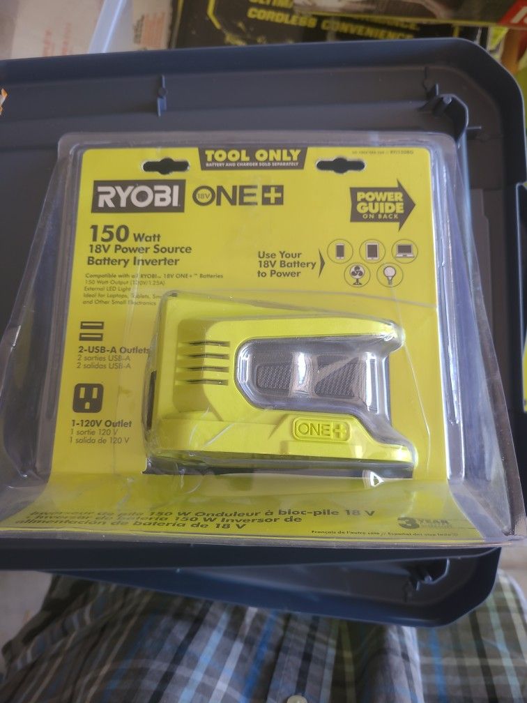 Ryobi 18v 150 Watt Power Source Battery Inverter 