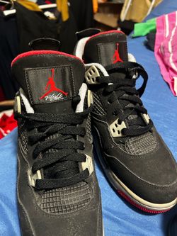 Nike Air Jordan 4 Retro GS “ Bred ( 408452-089 ) Sz 7 Athletic Shoes