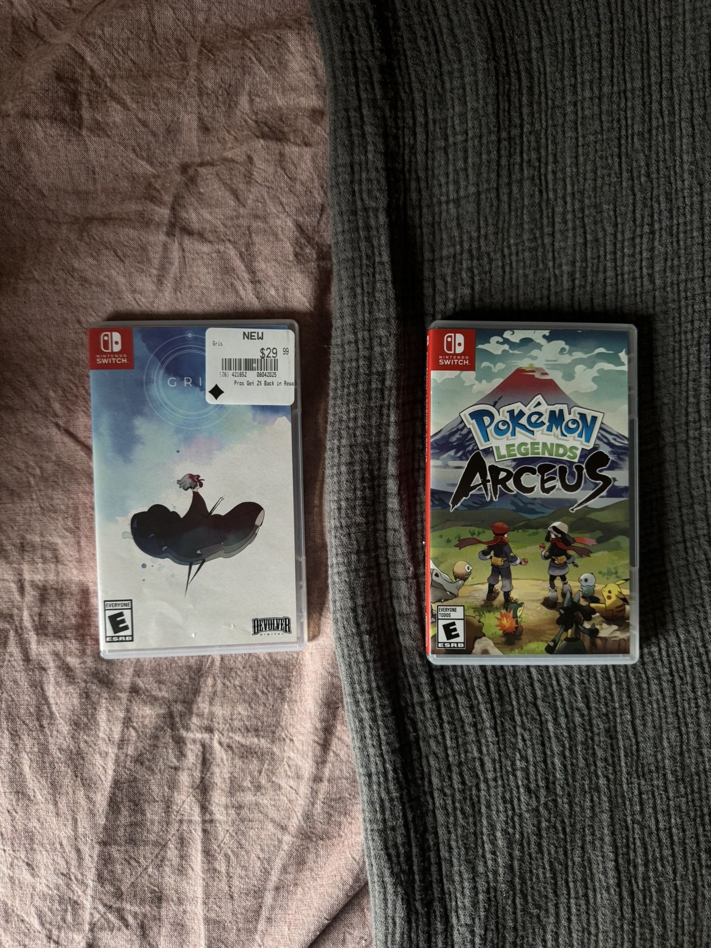 Two Nintendo Switch Games Gris & Pokémon Legends Arceus $45