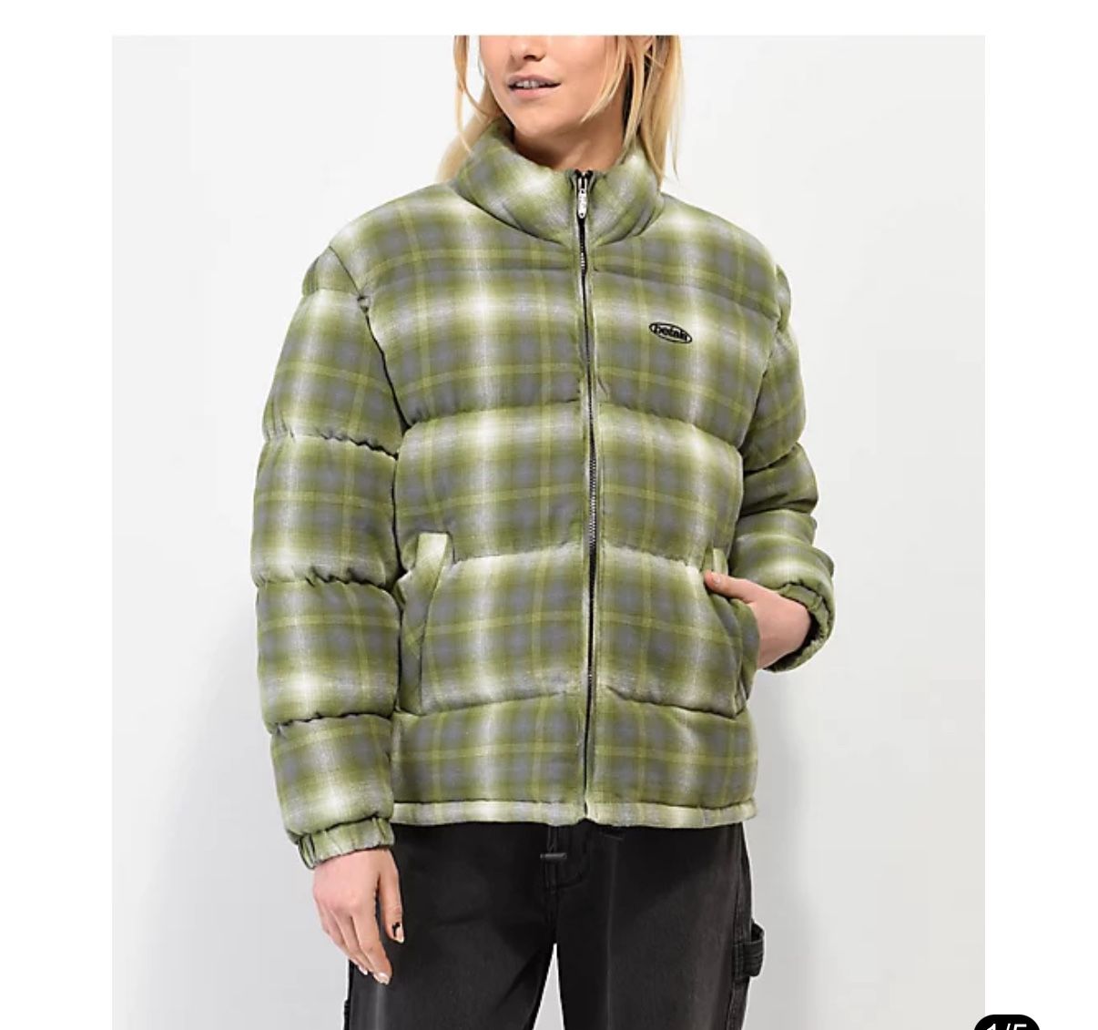 New Women Junior S Petals filled & Lined Puffer Jacket Bomber Plaid Flannel