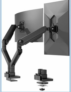 Monitor Stand, Heavy Duty Dual Monitor Arm for Ultrawide Screen up to 39" and 44 Lbs, Adjustable Gas Spring Arm with C Clamp & Grommet Base for Gaming