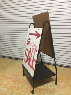 Bulletin board on wheels