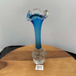 VNTG Murano Style Vase Blue