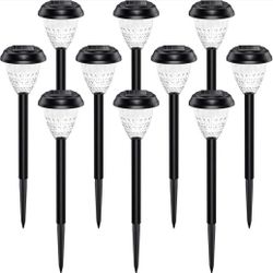 Super Bright Solar Lights, Solar Powered Waterproof Auto On/Off 10 Pack - Cool White