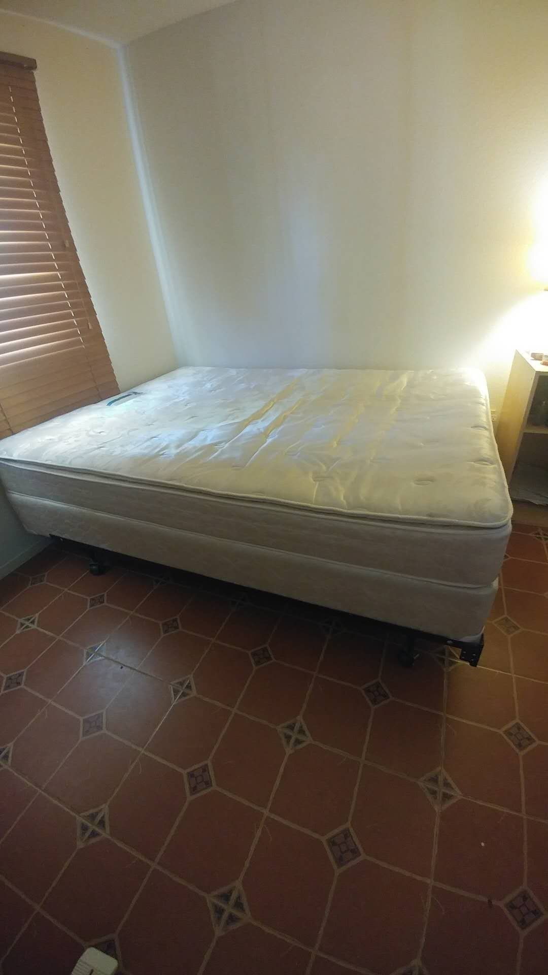 Mattress and box spring come with metal bed frame size queen pet and smoking free home pick up at hemet