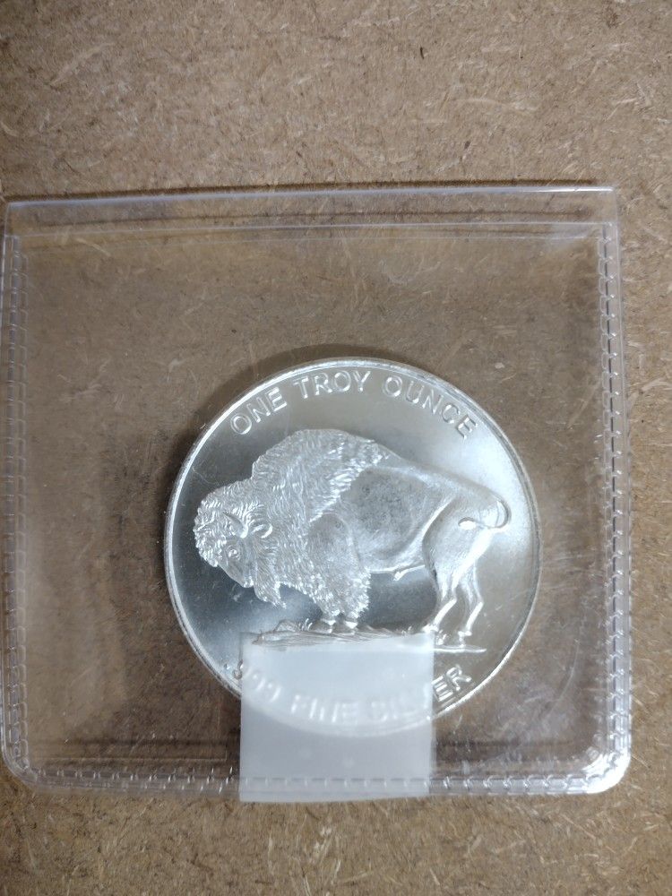 1oz .999 Fine Silver Barter Bullion Round Buffalo Indian Head Highland Mint BU

