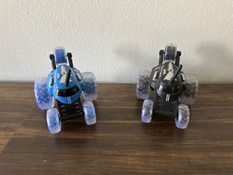 Pair of Blue & Black Battery-Operated Bluetooth Toy Monster Trucks - Remotes Not Included
