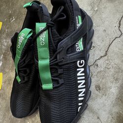 Men black and green shoes