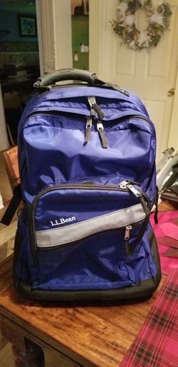NEW - Deluxe Blue LL Bean Roller bag Bookbag