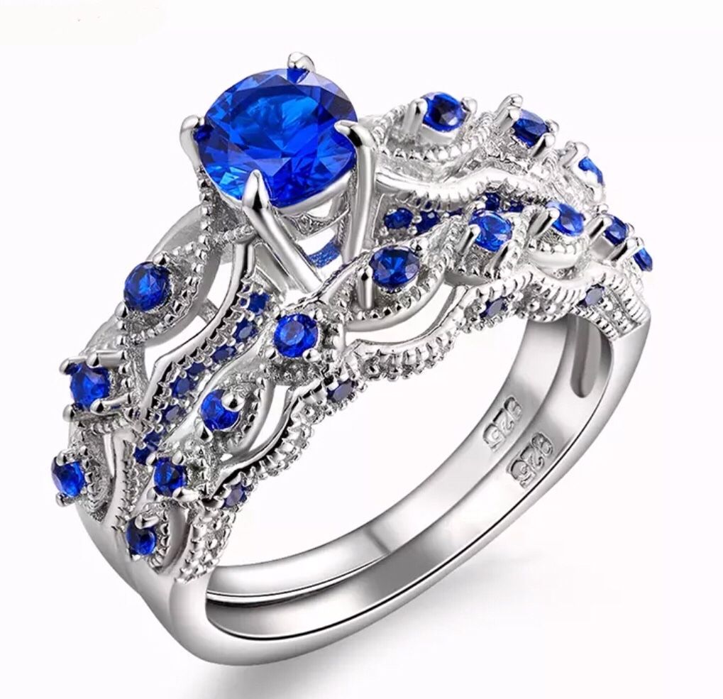 Ct Solid 925 Sterling Silver Wedding Ring Sets Engagement Band