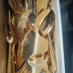 Gold Plated Silverware Set