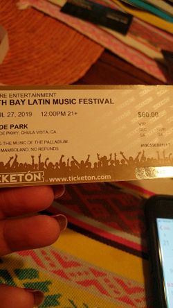 VIP ticket for South Bay Latin music festival