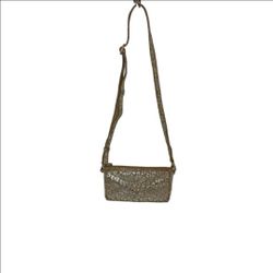 Lodis RFID Metallic Silver Leopard Print Leather Convertible Crossbody Wallet