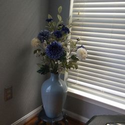  Grey Vase and flowers.  Stand Not Included.