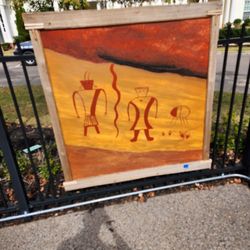 Large Hand Painting on Wood